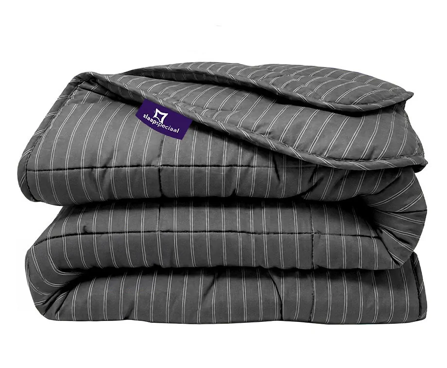Dekbed Zonder Overtrek Zomer Antraciet Gestreept 240 x 220 cm