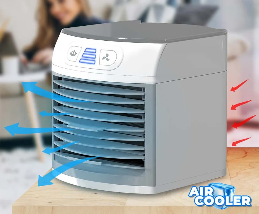 Luxe Mini Air Cooler Cube - Krachtige Luchtkoeler Met Moodlight!