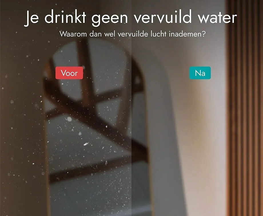 Bloomfold Luchtreiniger Whisper Tegen Pollen, Geurtjes, Rook en Meer