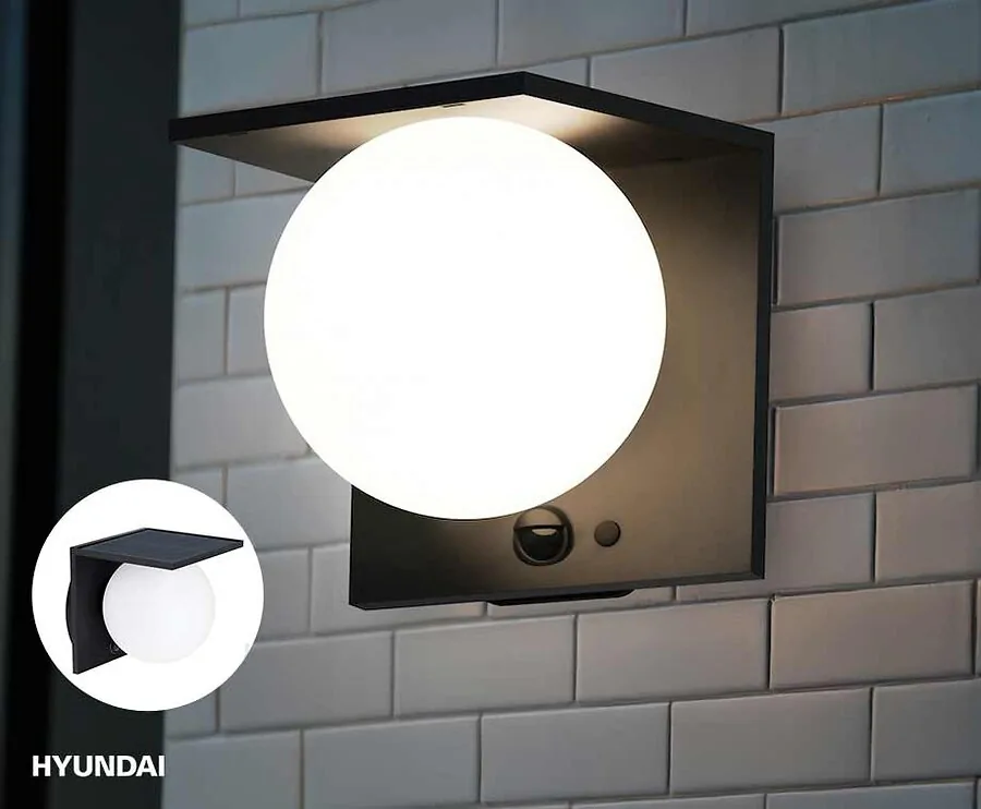 Hyundai Lighting PRO Solar Lichtbol - Mooie Wandlamp Voor In De Tuin Of Balkon!