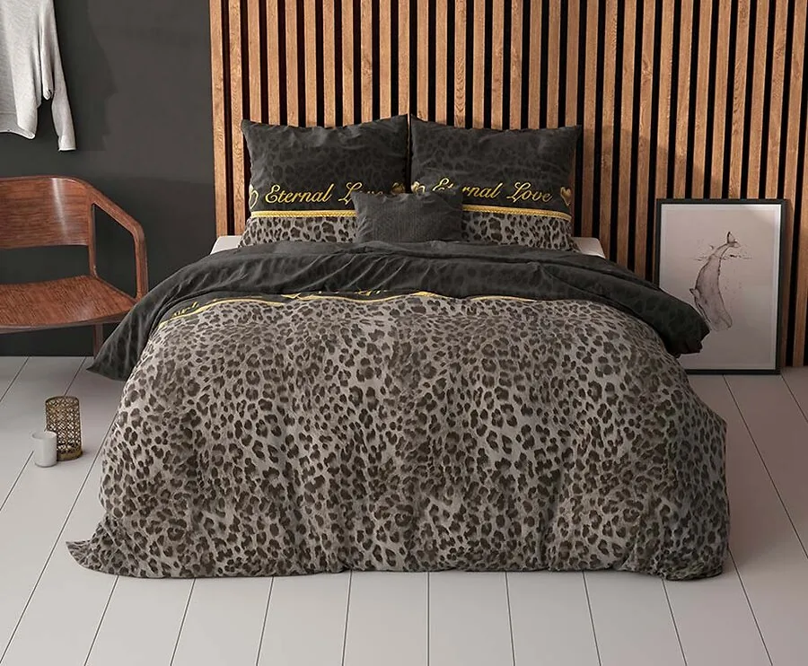 Sleeptime Dekbedovertrek - Eternal Love Zwart - 240 x 200/220 | lits-jumeaux