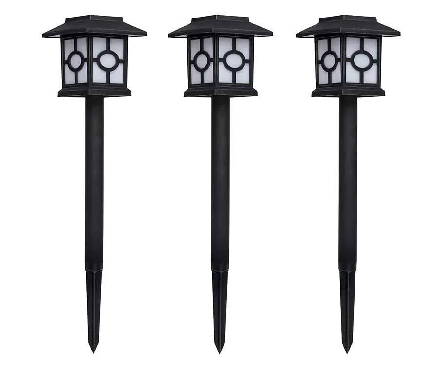 3-PACK Solar Licht Spike Met Sierbehuizing - Automatische Sfeerverlichting Op Zonne-Energie!