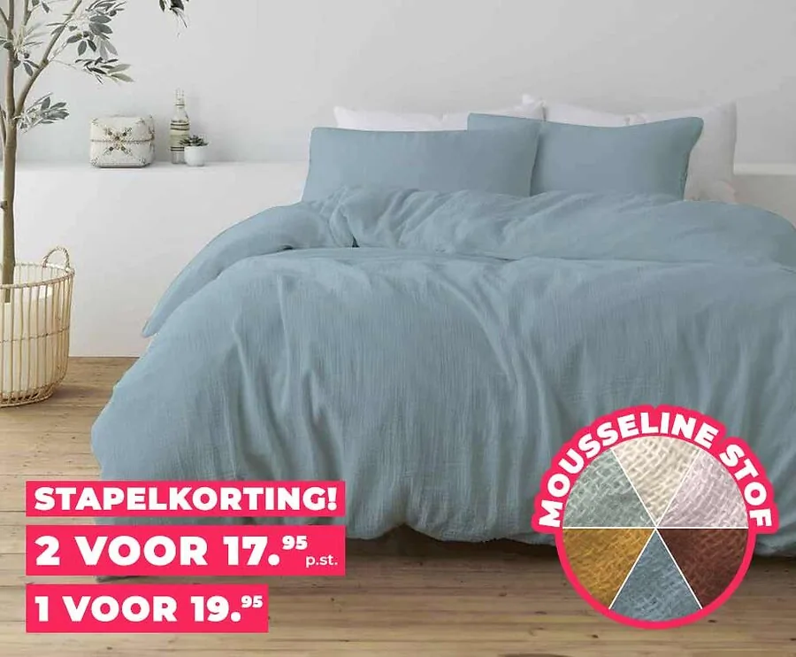 100% Mousseline Katoenen Dekbedbedovertrekset - Superluchtig Geweven!