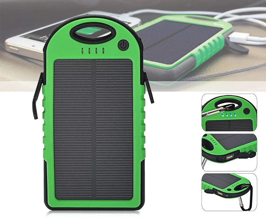 Soundlogic Solar Powerbank 5000mAh - Laadt Op Middels Zonnepaneel!