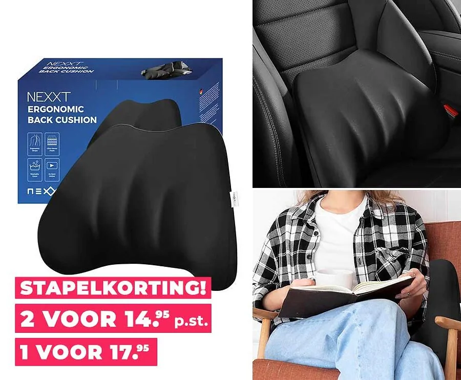 Ergonomisch Rugkussen 41 x 33 cm - Voor Een Gezonde Rug Zonder Pijntjes!
