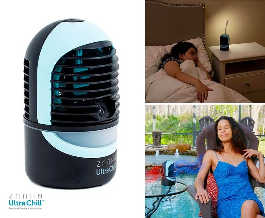 Air Cooler Deluxe - Compacte Luchtkoeler, Bevochtiger En Luchtverfrisser Met Moodlight!
