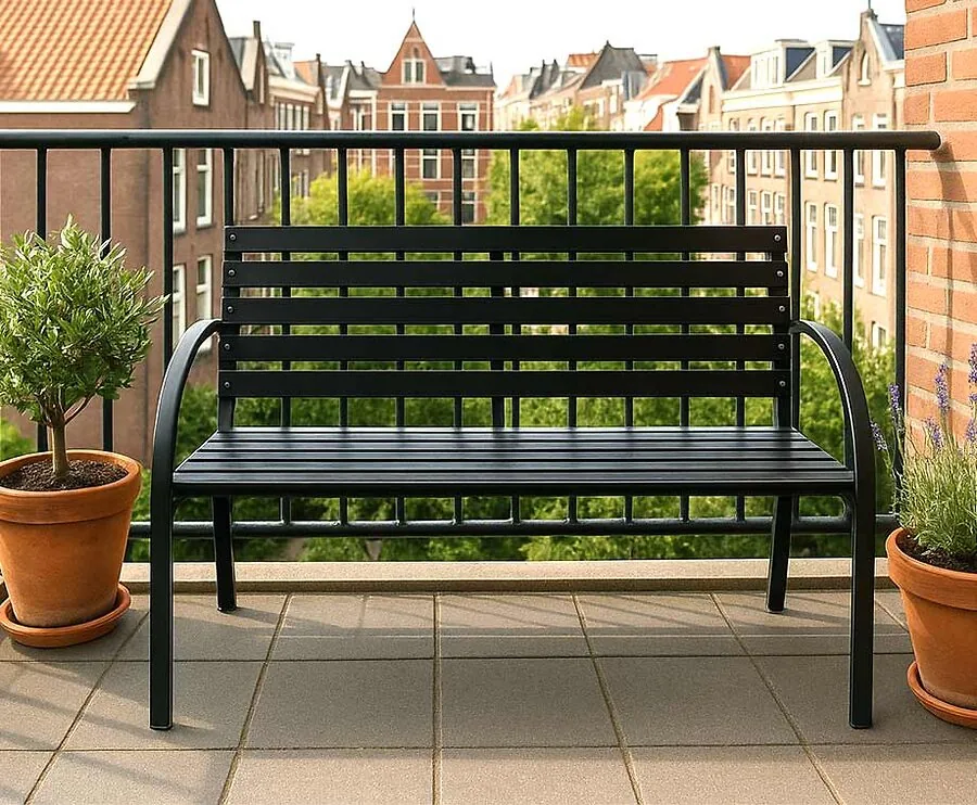 Tuinbank Hout En Staal Deluxe - Ideaal Voor Tuin En Balkon!