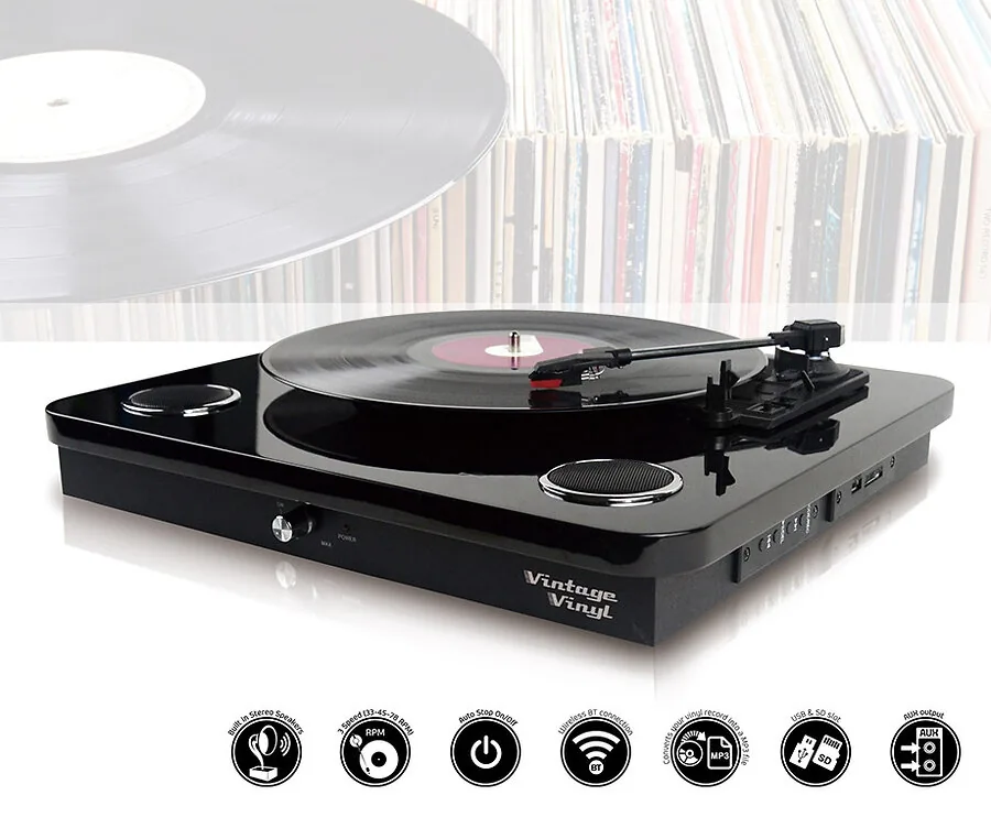 VintageVinyl Classic Platenspeler - Met Pianolak Finish!