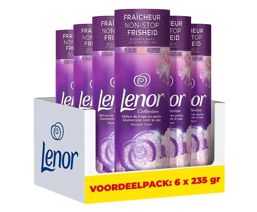 6x235 gr Lenor Pearls Geurbooster Bloemen Boeket - Goed Voor 115 Wasbeurten!