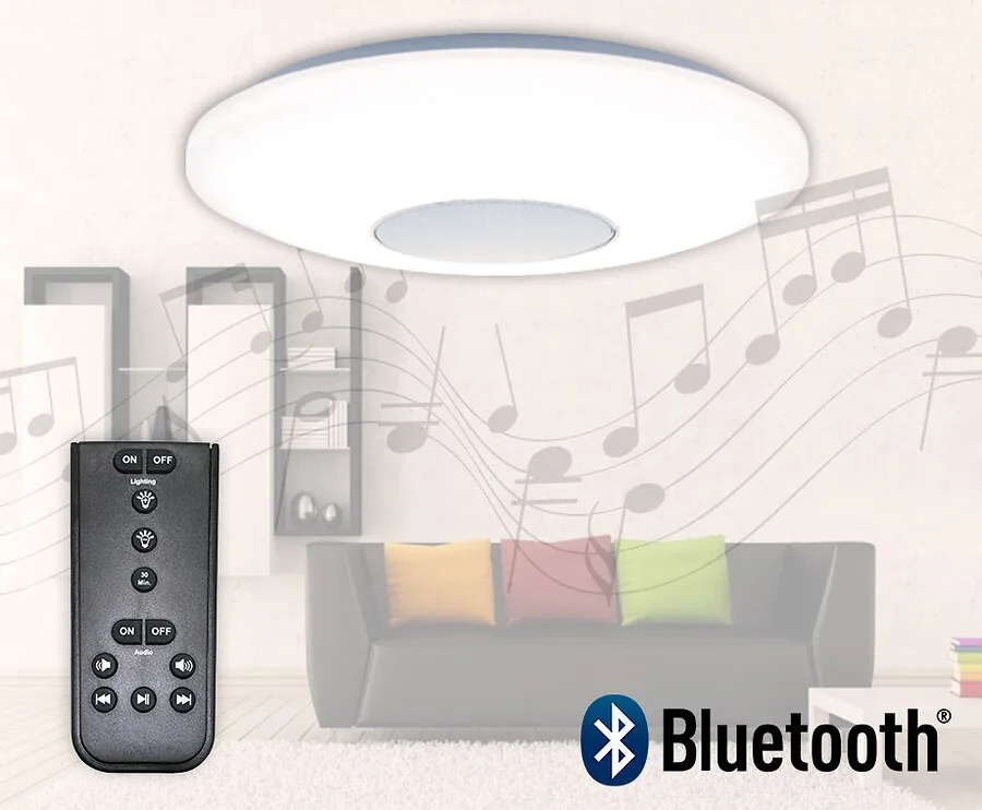 LED Dimbare Plafondlamp Met Ingebouwde Bluetooth Speaker!