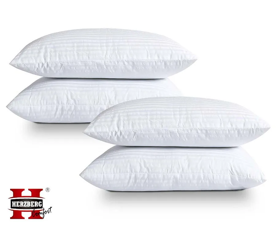 4-Pack Herzberg Hoogwaardige Kussens - Biedt Ondersteuning Voor Een Correcte Slaaphouding!