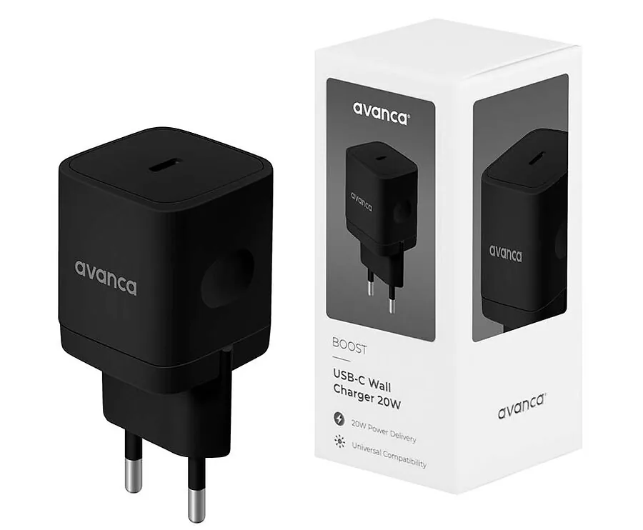 Avanca USB‑C-Lichtnetadapter Van 20W-Zwart