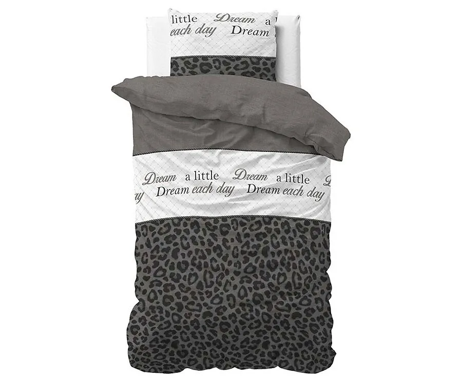 Sleeptime Dekbedovertrek - Dream And Sleep Antraciet - 140 x 200/220 | 1-persoons