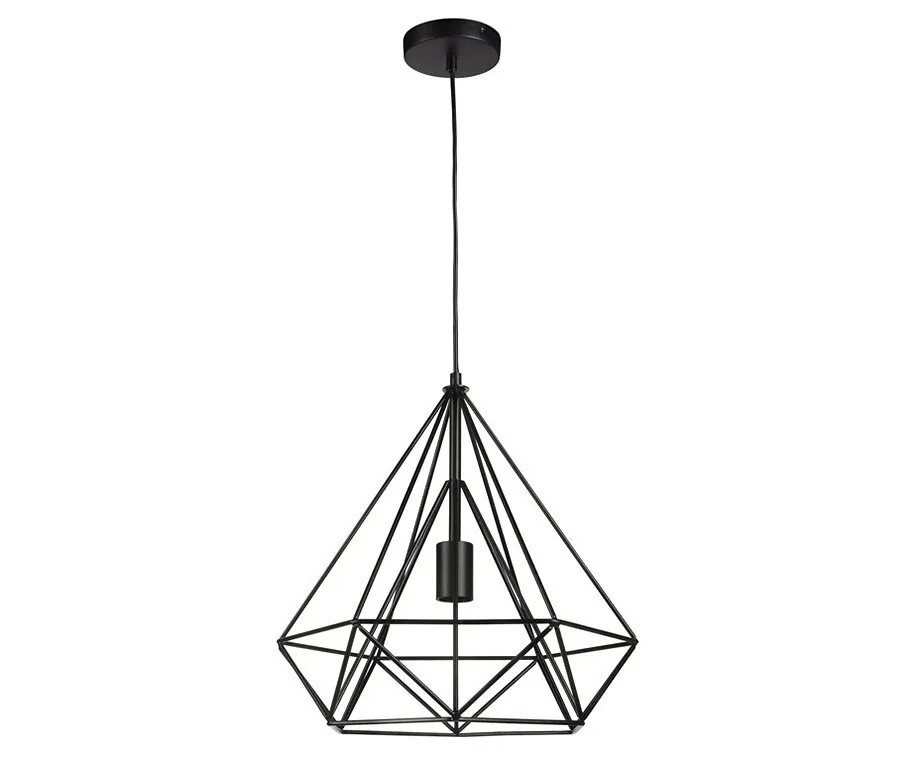 Lifa Living Uppsala Industriële Hanglamp Zwart - Met Robuust Gelakt Metalen Frame!