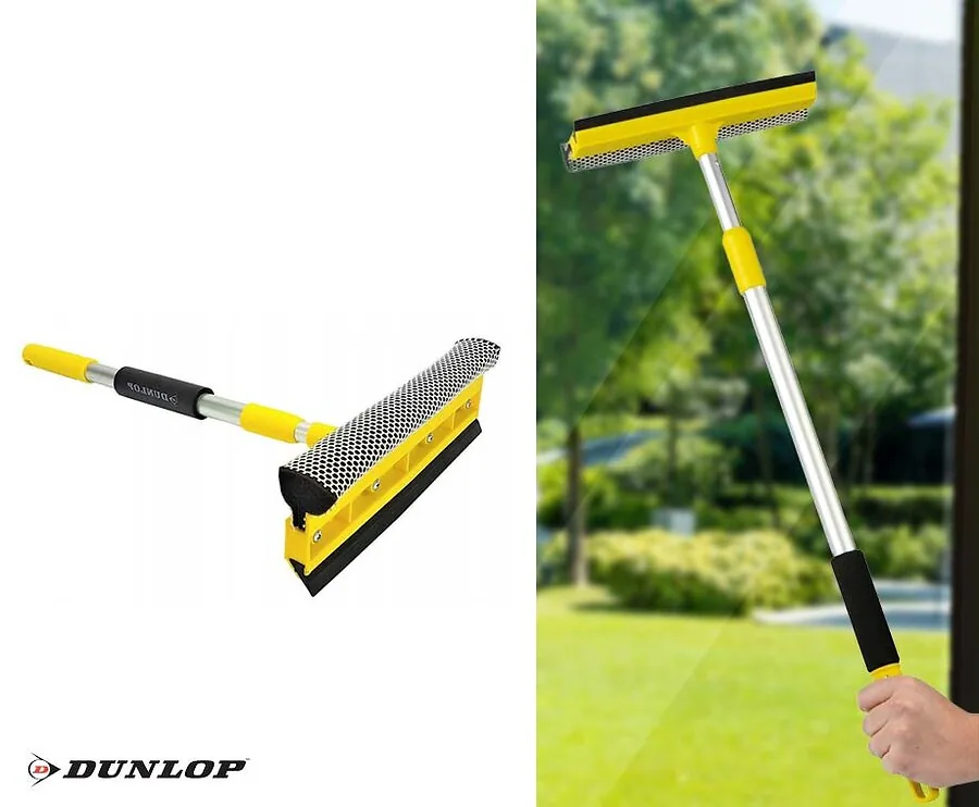 Dunlop Raamtrekker Met Telescopische Steel - Maak Lastig Bereikbare Ramen Schoon!