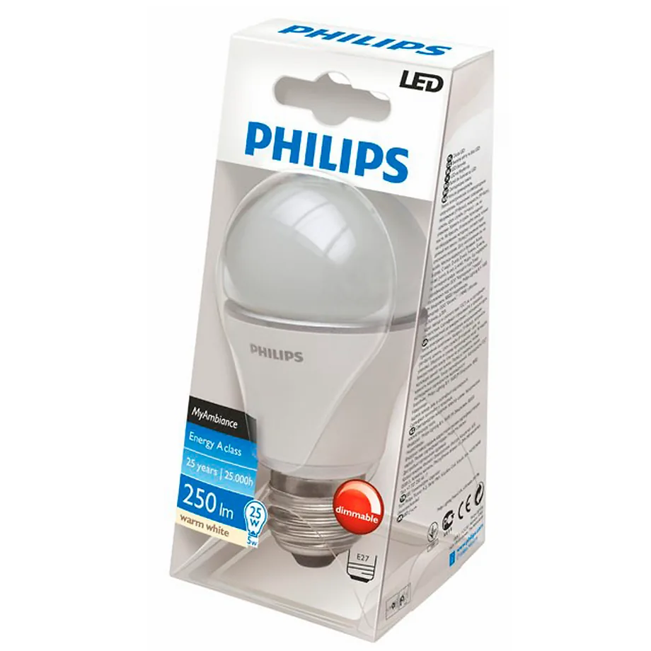 2x Philips Dimbare LED Lampen - Energiezuinig Warm Wit Licht 
