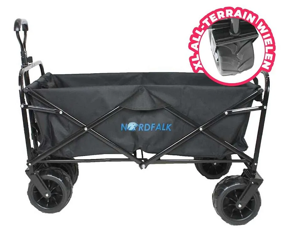NordFalk Bolderkar 120 Liter Met XL Wielen - Ideaal Voor Picnic, Strand, Boodschappen, Etc.!
