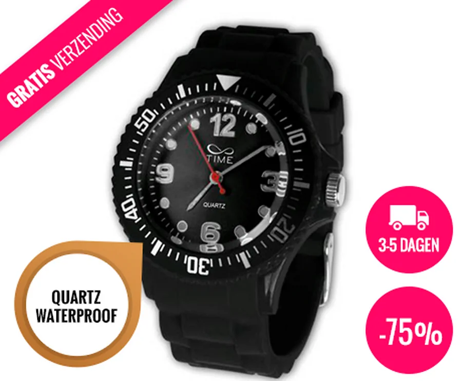 Sportief Horloge In Stijlvol Zwart Design