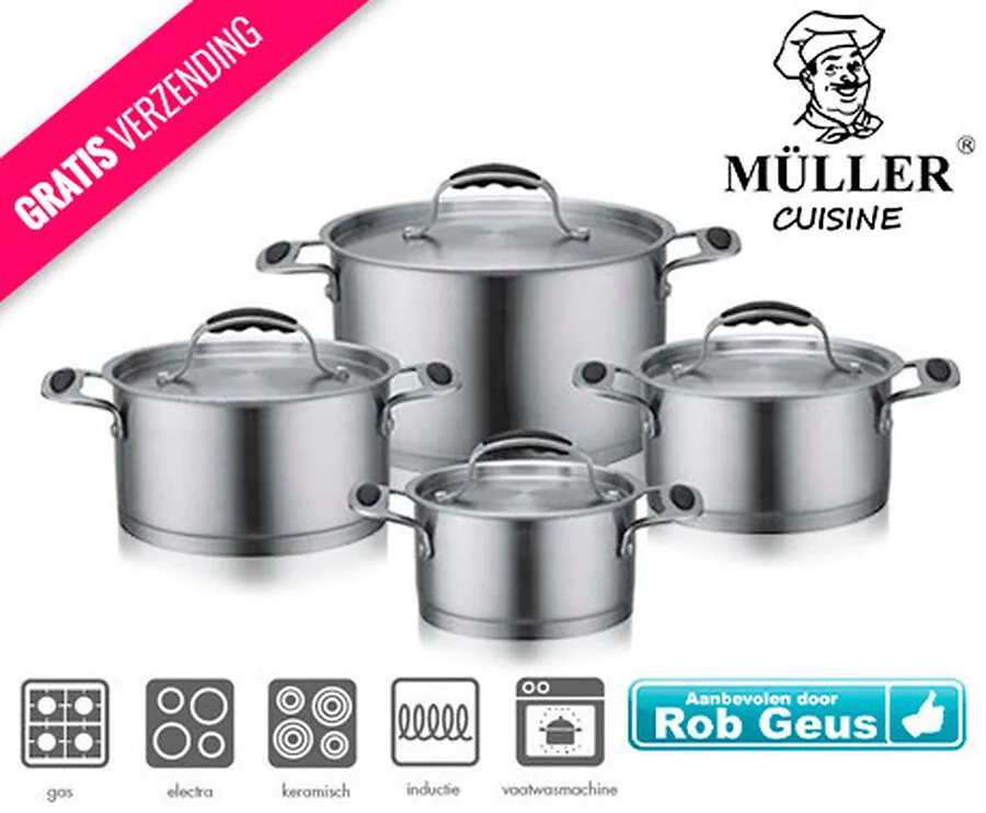 Müller Cuisine Profiline Cookware Hoogwaardige Pannenset!