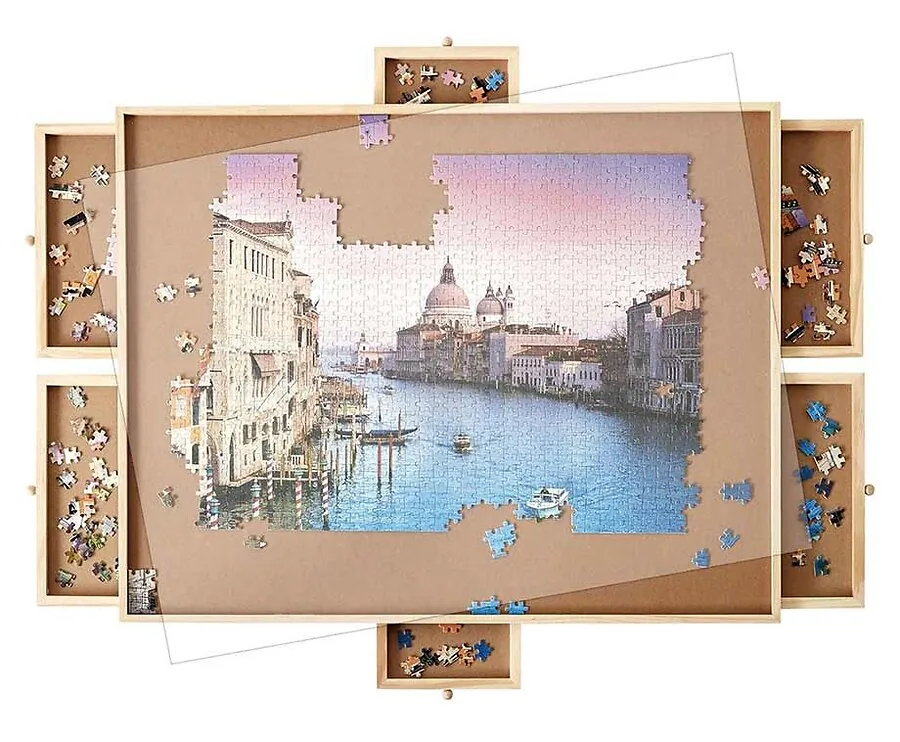 SEVVA® Houten Puzzeltafel-1.000 stukjes | 74,2 x 54,5 x 4 cm