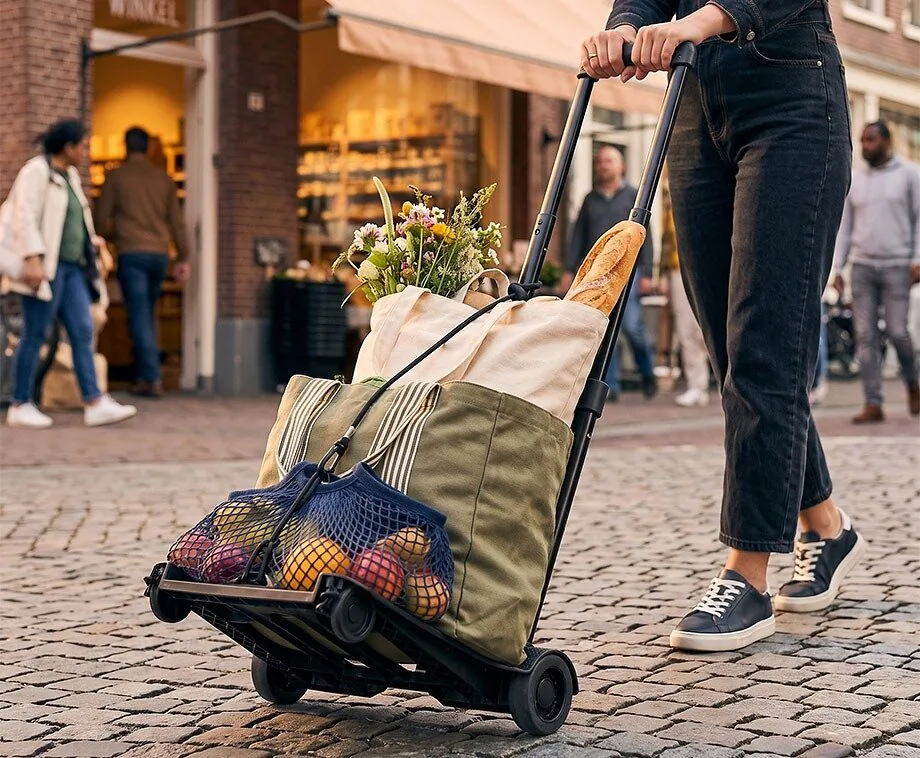 Opvouwbare Trolley Kunststof Zwart