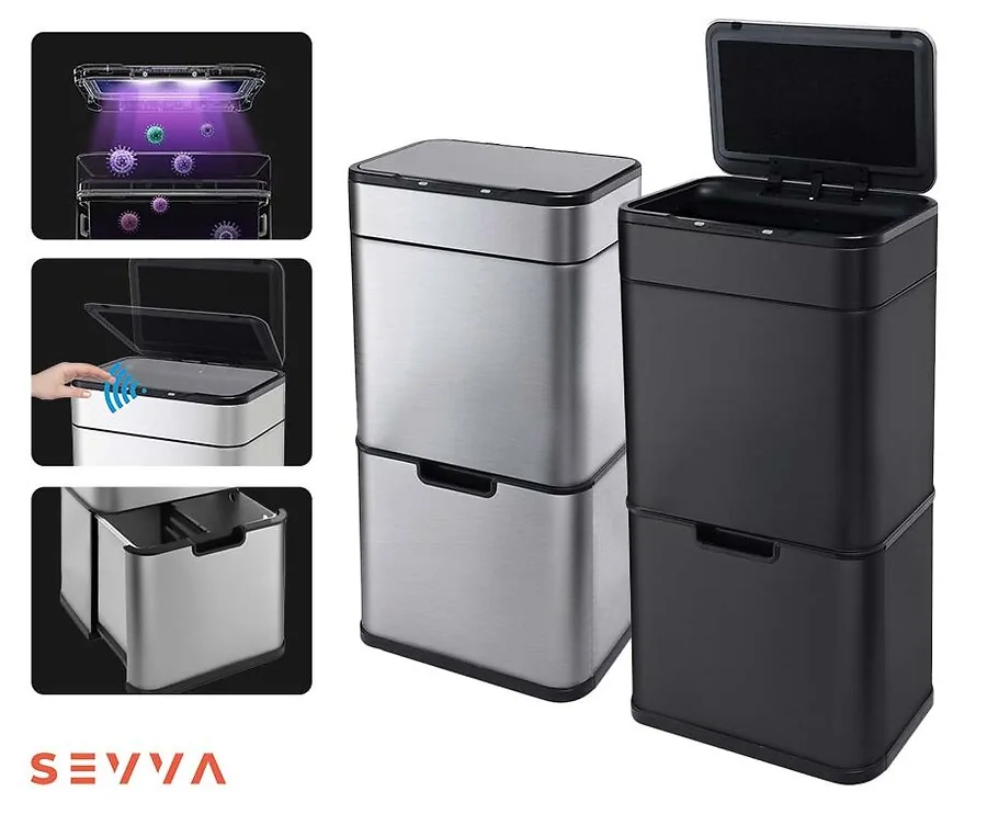 SEVVA Prullenbak Met Sensor V2 - Verwijderd Nare Luchtjes Met UV-Licht!