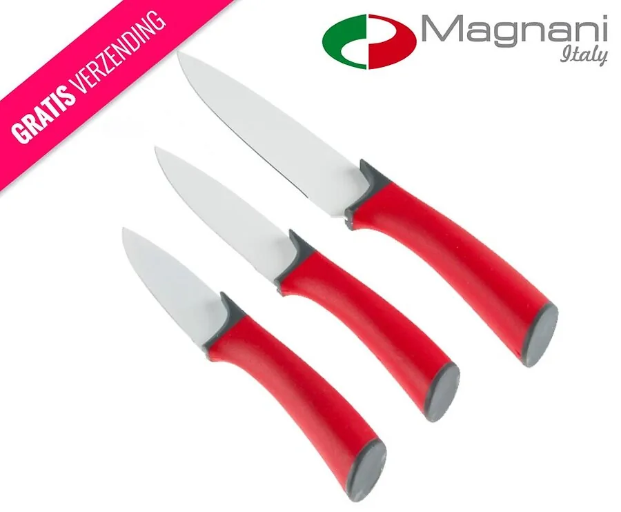 3-Delige Keramische Messenset Van Magnani Italy - Hygiënisch En Efficiënt Koken!