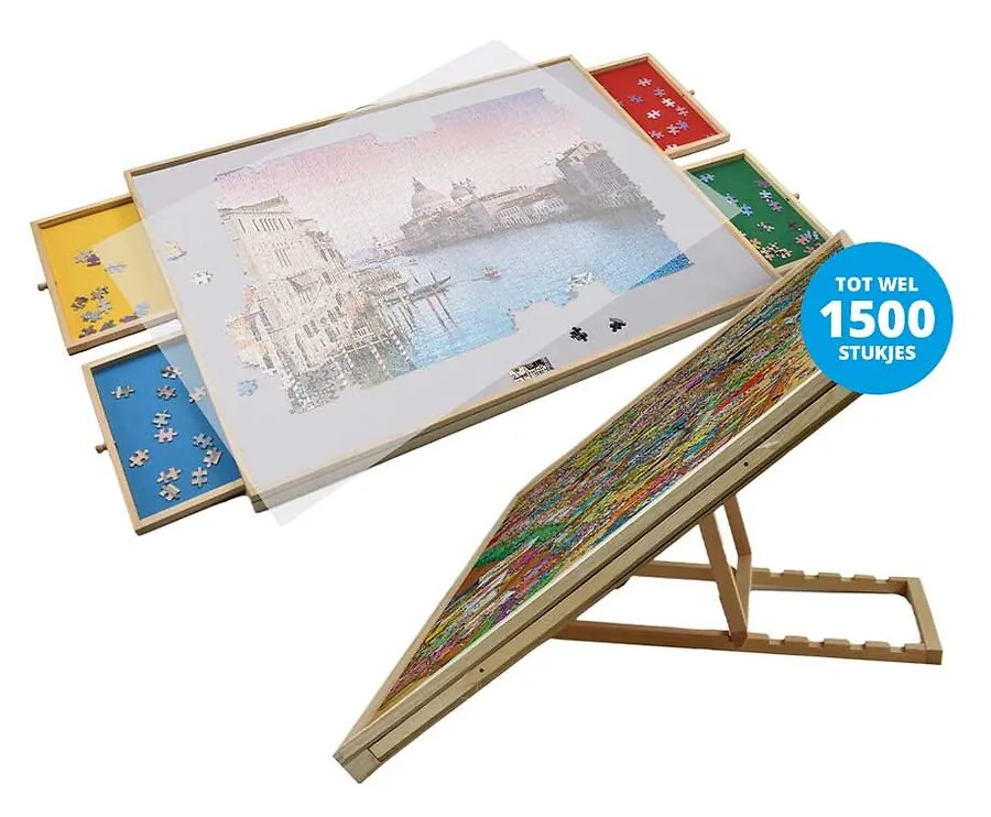 SEVVA® Houten Puzzeltafel Premium - Voor Puzzels Tot 1500 Stukjes!