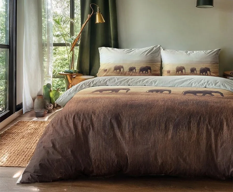 Dekbedovertrek Terra Plains Elephant 200 x 200/220 | 2-persoons Dierenprint