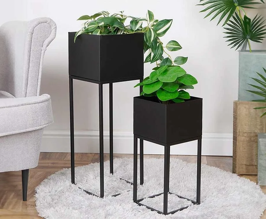 2-Delige Set Plantenstands - Verhoogd Op Standaard!