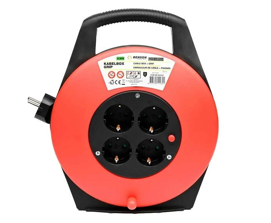 Kabelbox 10 Meter Met Grip - Altijd Een Stopcontact In De Buurt!