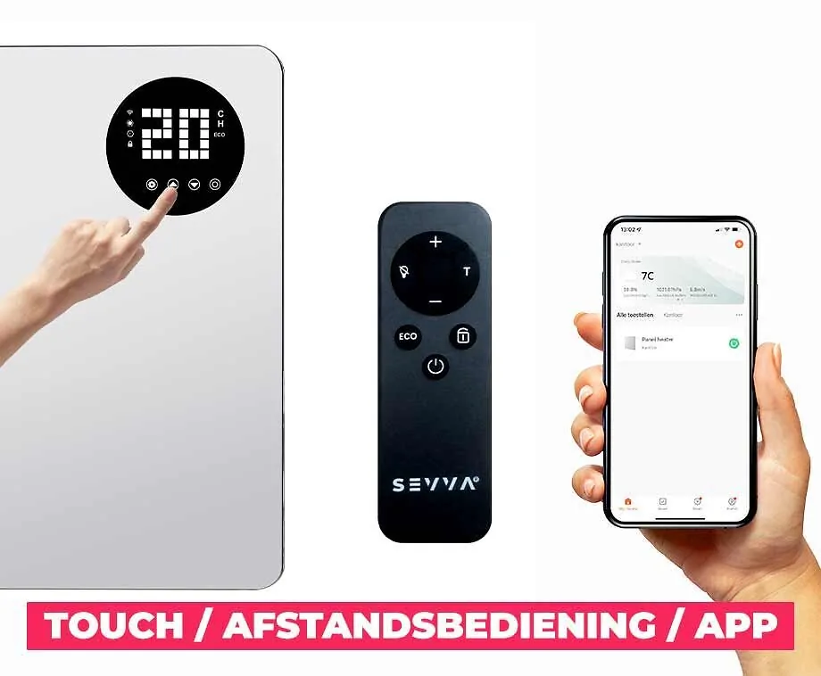 SEVVA® Slimme Infrarood Paneelverwarming Spiegel - Snel en Voordelig Verwarmen!