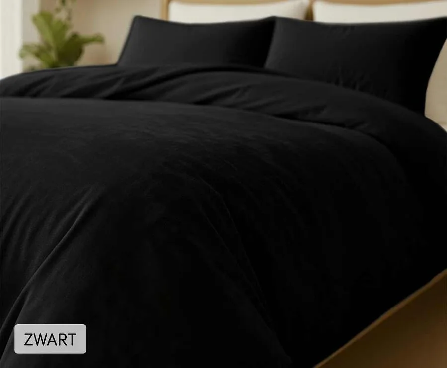 Zydante Velvet Dekbedovertrekset-Zwart-240 x 200/220 | lits-jumeaux