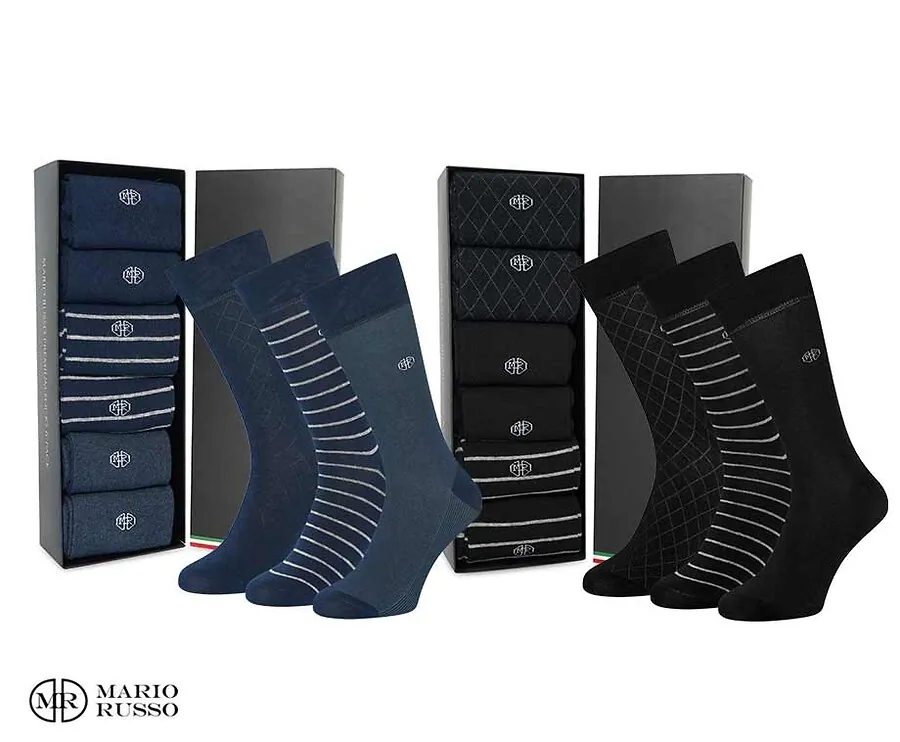 6-Pack Mario Russo Premium Sokken - In Mooie Cadeauverpakking!