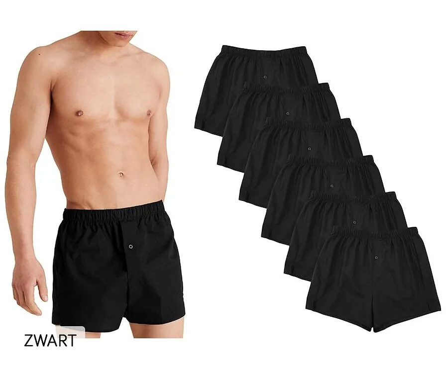 Pierre Calvini Wijde Boxershorts-Zwart-XXXL