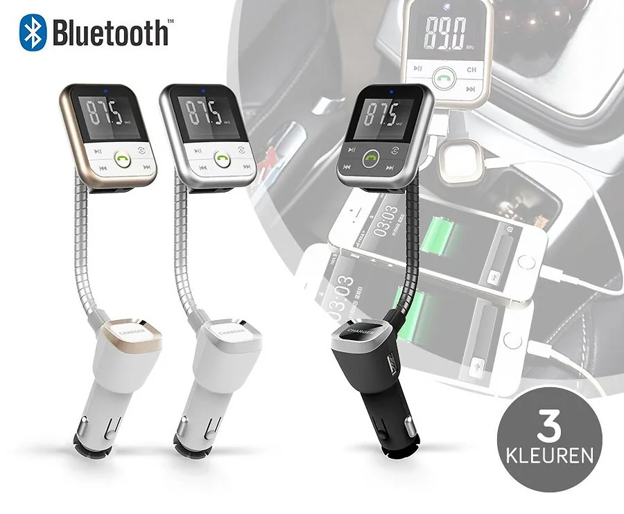 Draadloze Bluetooth Carkit - Met FM Transmitter En USB Lader!