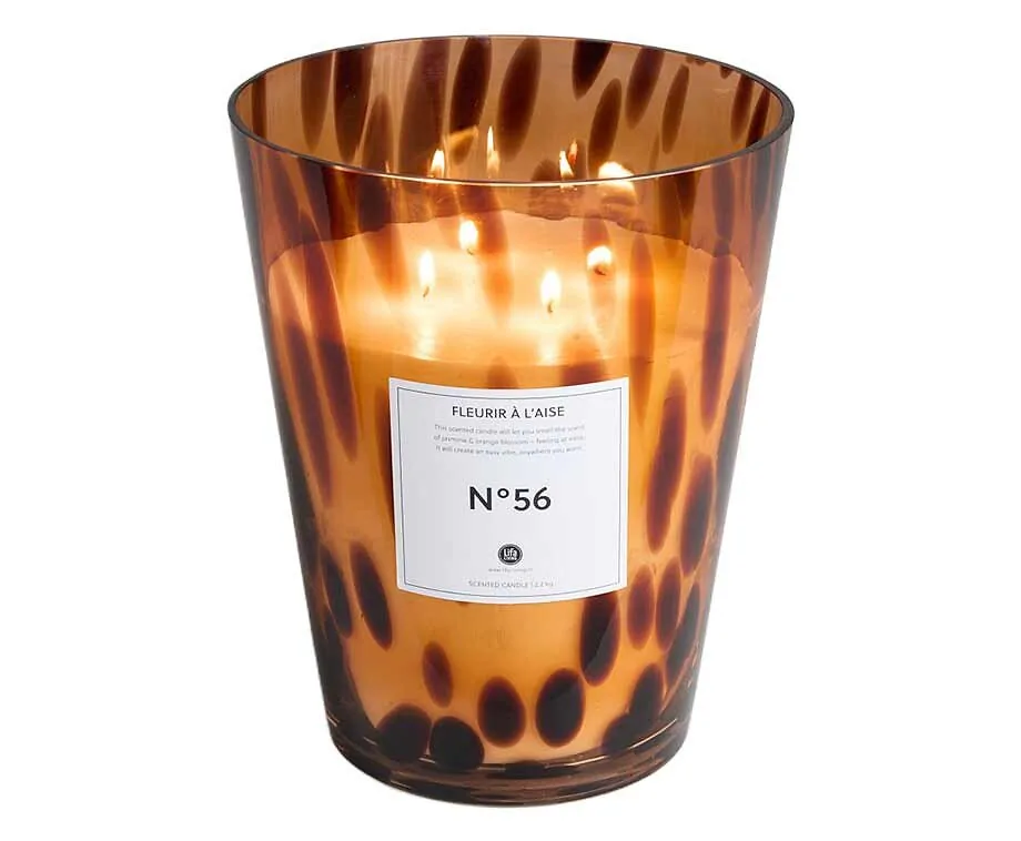 Lifa Living Geurkaars XL - Jasmijn En Bloesem (Bruin Panterprint) - Geweldig In Ieder Huis!