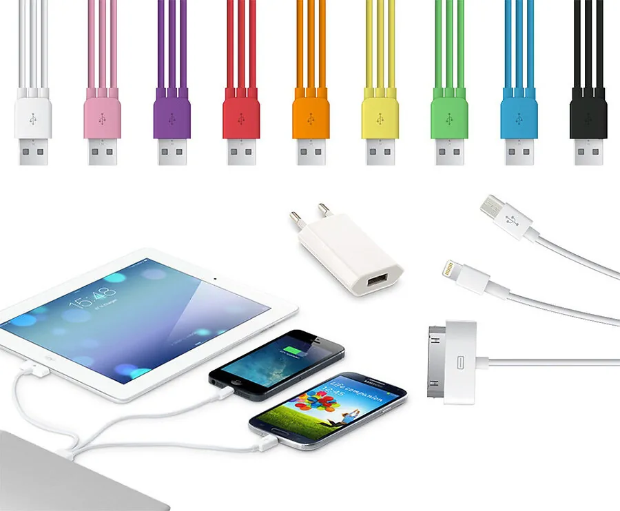 3-In-1 USB Kabel + GRATIS Adapter - Geschikt Voor Alle Smartphones!