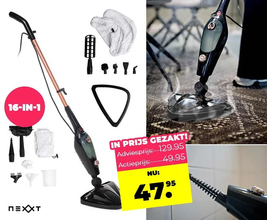 16-In-1 Stoomreiniger 1500W - Razendsnel Reinigen Zonder Chemicaliën!