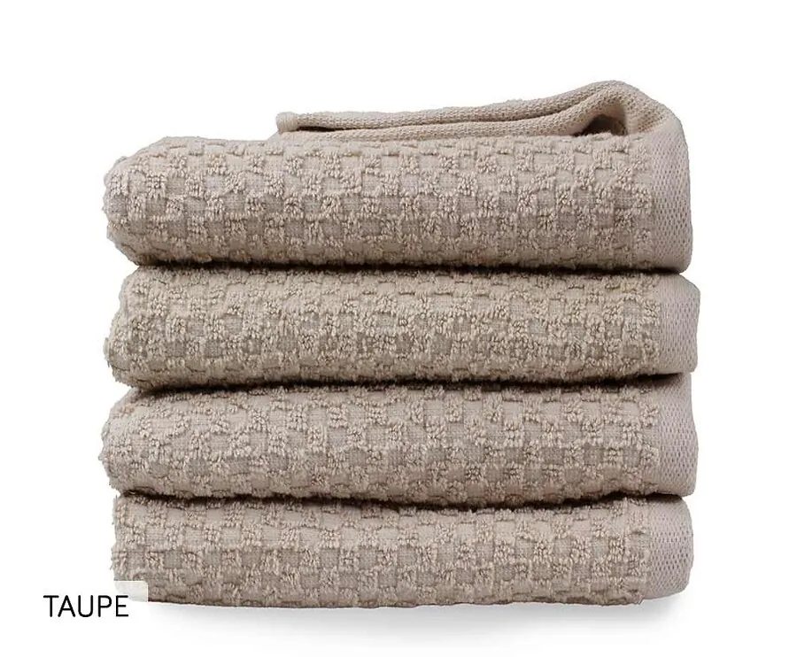 4-Pack DoubleDry Popcorn Badgoed - Taupe-Badlaken (70 x 140 cm)