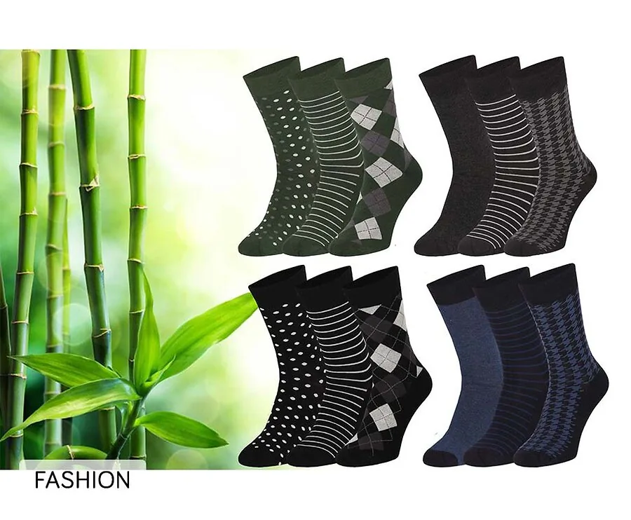 12 Paar Bamboe Sokken-Fashion-35-38