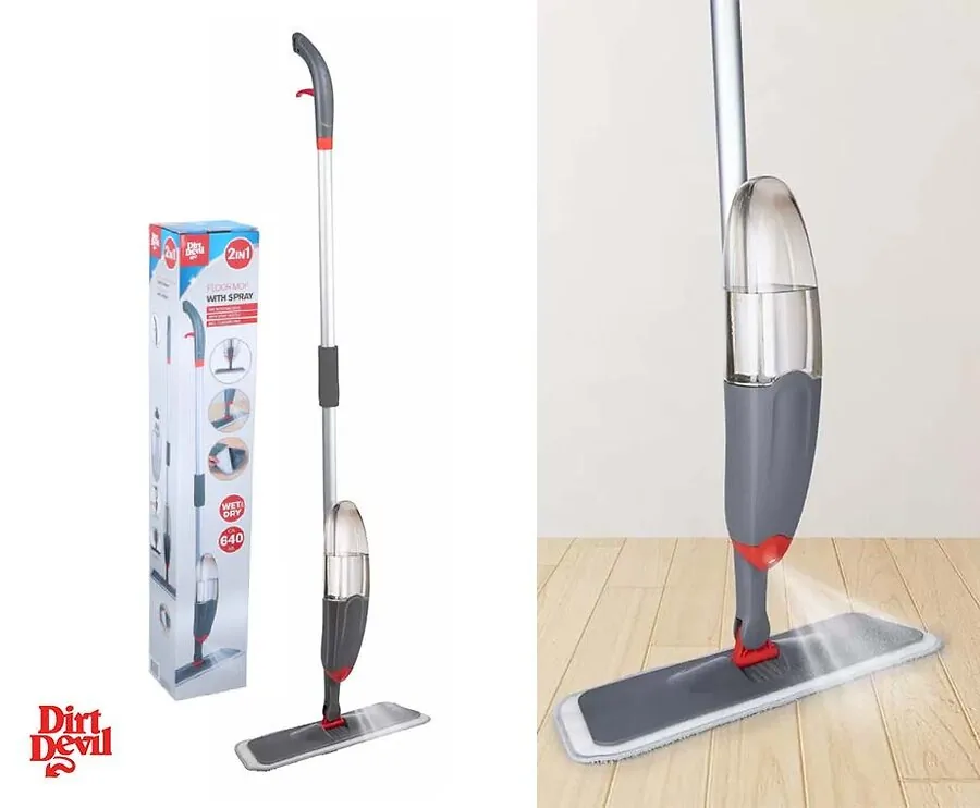 Dirt Devil Vloermop Met Sprayfunctie - Direct Schoonmaken Zonder Oponthoud!