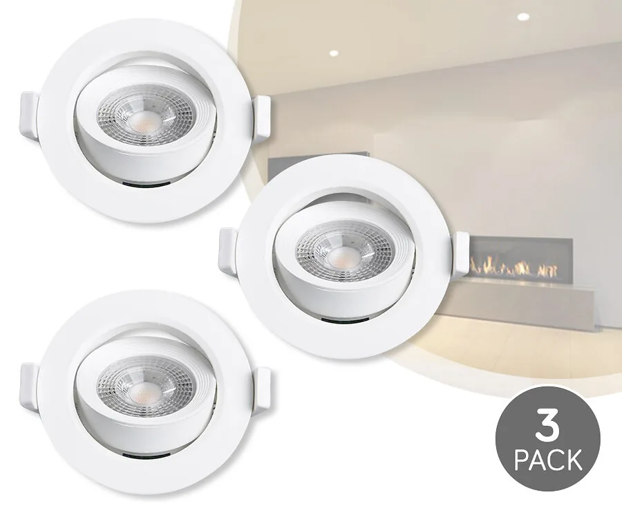 3-Pack Draaibare LED Inbouwspots - Energiezuinig En Kostenbesparend!