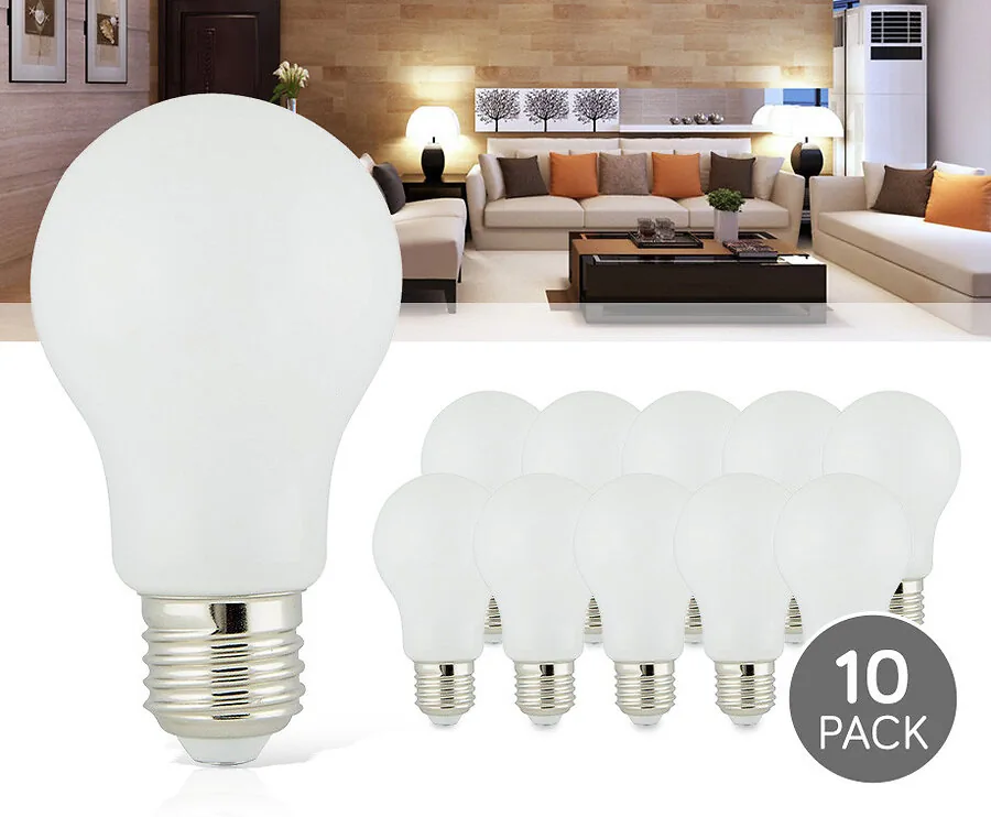 10-Pack E27 360° LED Lampen - Geeft Sfeervol Warm Wit Licht!