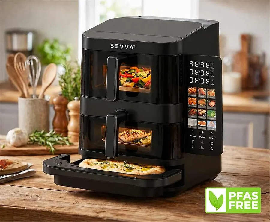 Dubbele Airfryer met Pizzalade 10 Liter
