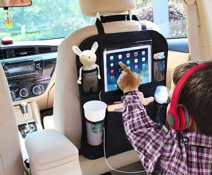 Organizer Voor In De Auto - Met Speciale Houder Voor Tablets!