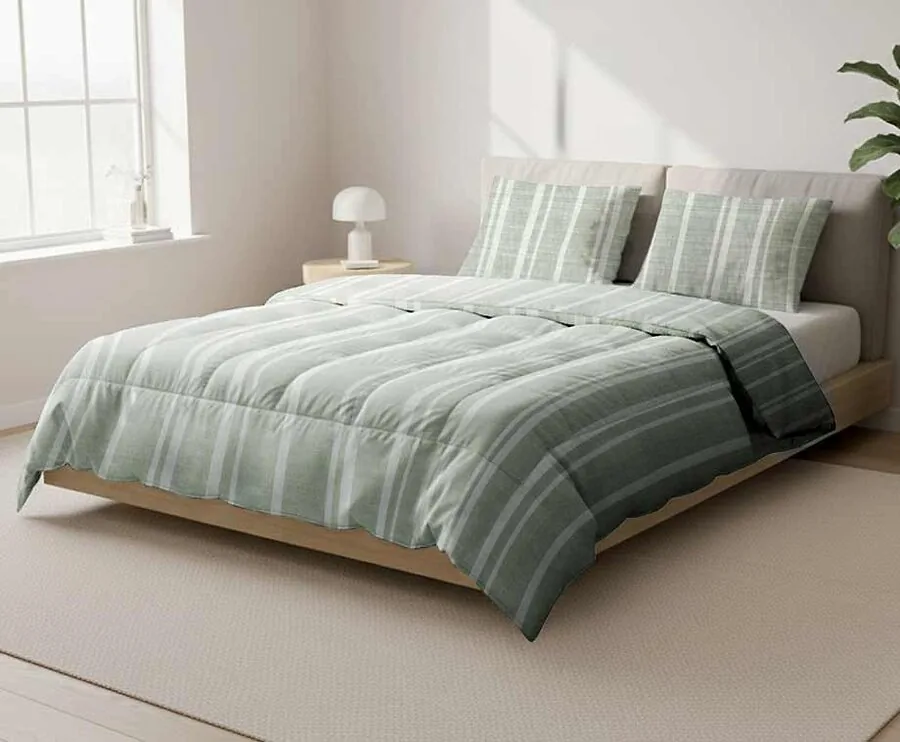 Eazy Dekbed Vertigo groen 240 x 200 cm met Kussenslopen