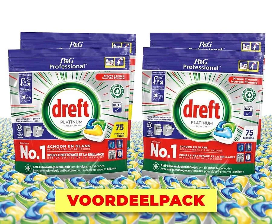 Dreft Platinum All-in-One Vaatwastabletten - 75+75 GRATIS!
