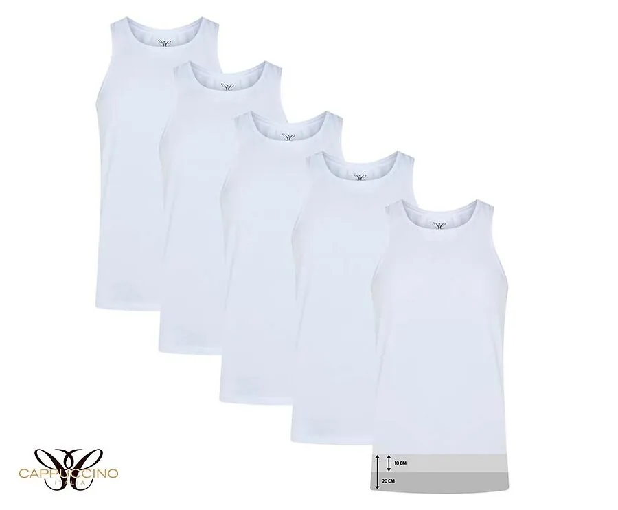 5-Pack Cappuccino Extra Lange Onderhemden - Met Corrigerende Pasvorm!