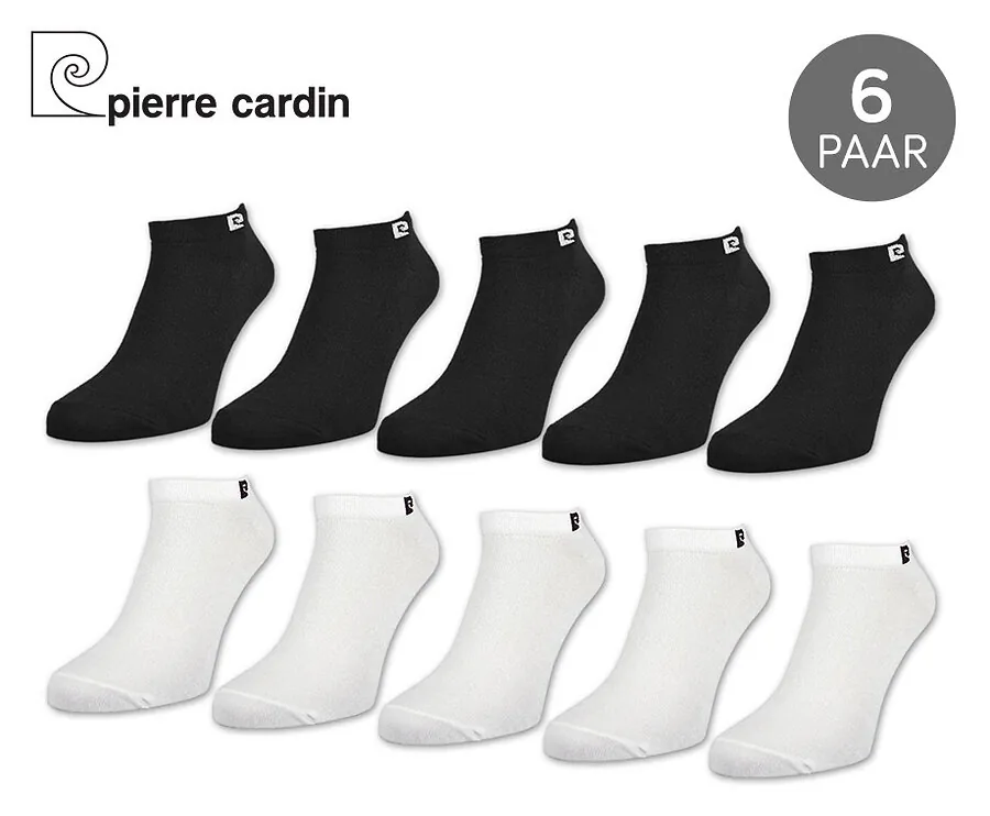 6 Paar Pierre Cardin Sneaker Sokken - Verkrijgbaar In Zwart Of Wit!